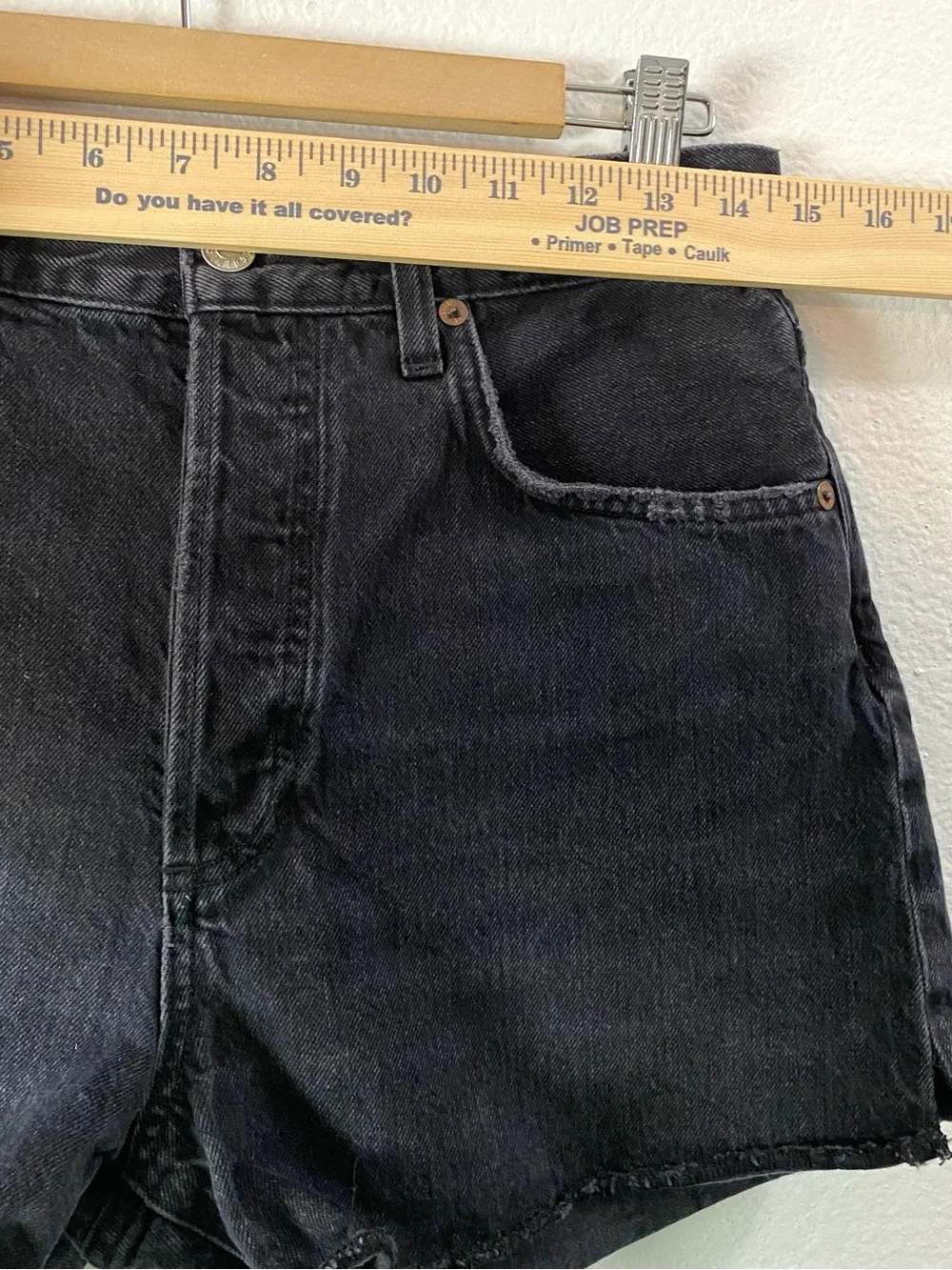 Agolde Dee High Rise Denim Jean Shorts Size 28 Black Slow Burn Organic Cotton